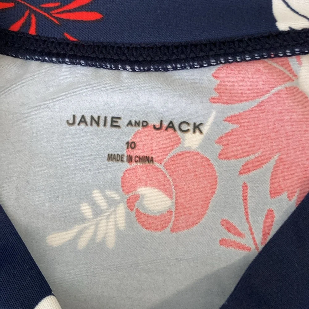 Janie and Jack Blue 2 Piece Rashguard Swim Set Sz 10
